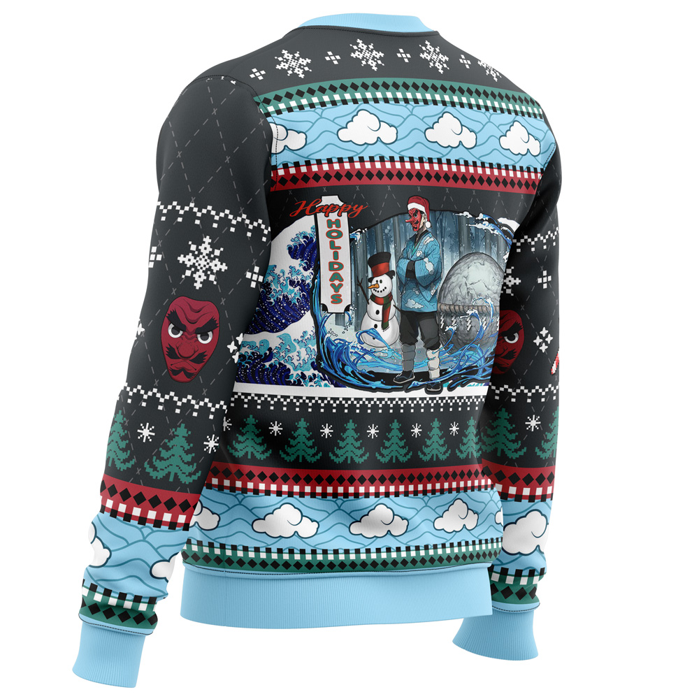 Christmas Sakonji Urokodaki Demon Slayer Ugly Christmas Sweater - Image 3