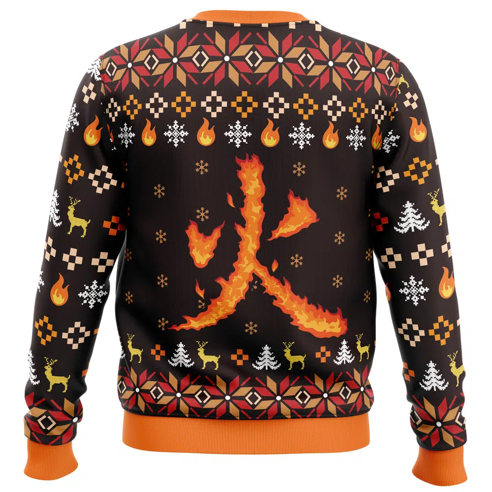 Fire Rengoku Demon Slayer Christmas Sweater - Image 4
