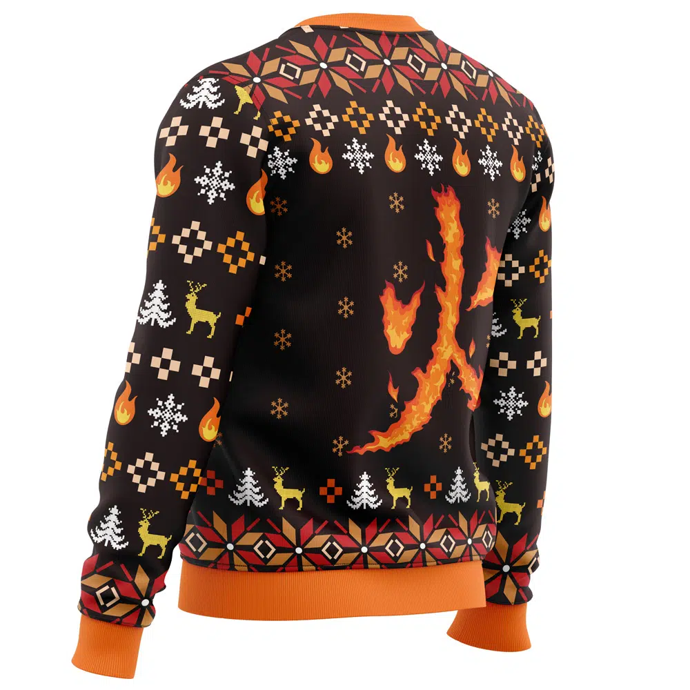 Fire Rengoku Demon Slayer Christmas Sweater - Image 3