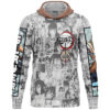 Hashibira Inosuke Manga Collage Demon Slayer Streetwear Lightweight Hoodie FRONT mockup - Demon Slayer UK Shop