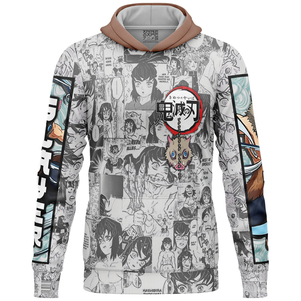Hashibira Inosuke Manga Collage Demon Slayer Streetwear  3D Hoodie - Image 2
