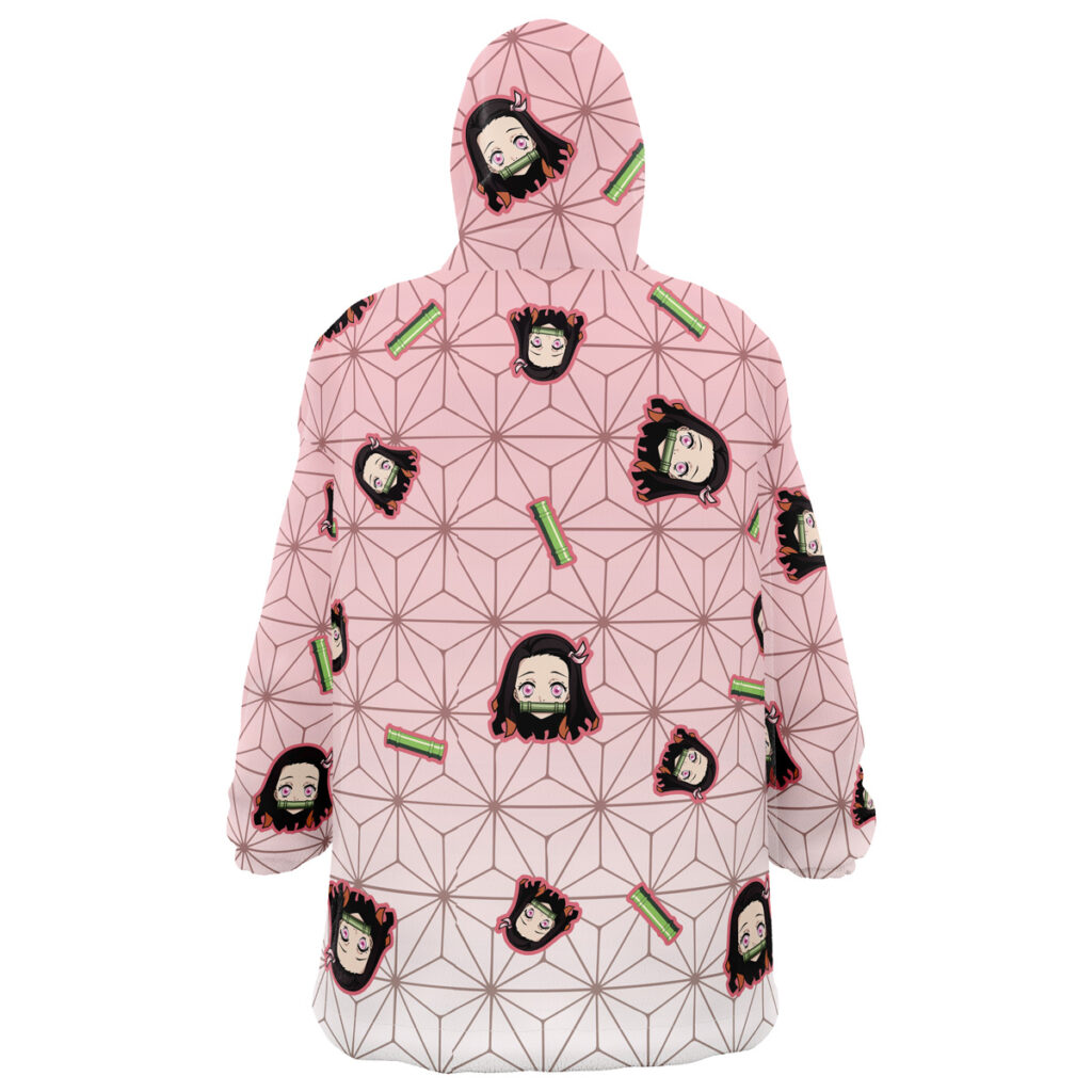 Nezuko Kamado Pattern Demon Slayer Snug Oversized Blanket Hoodie - Image 2