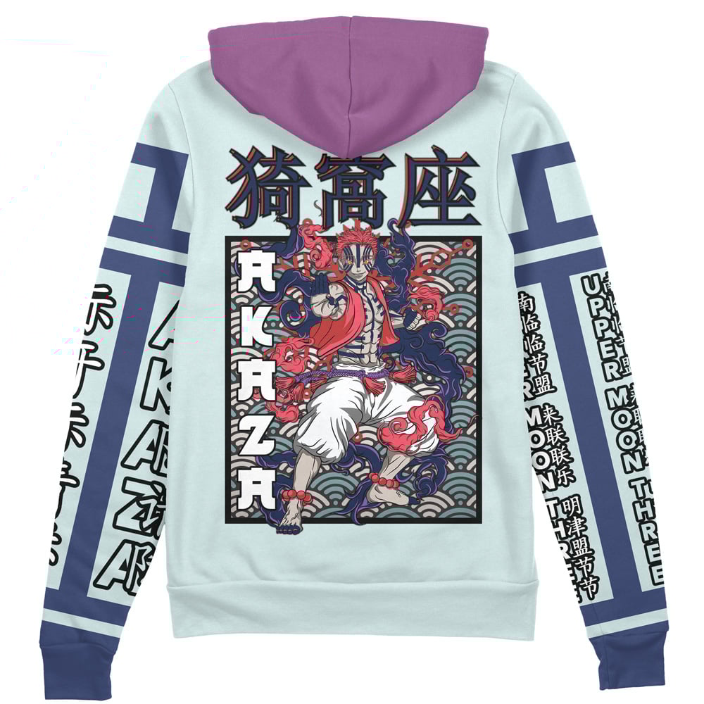 Akaza Demon Slayer Streetwear Zip Hoodie Jacket