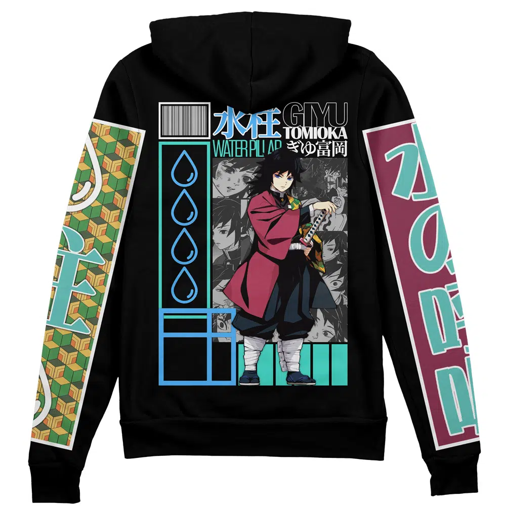 Giyu Tomioka V2 Demon Slayer Streetwear Zip Hoodie Jacket