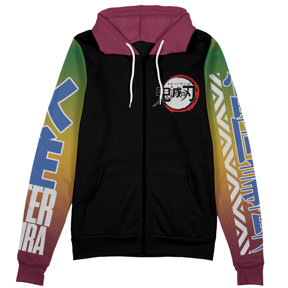 Giyu Tomioka V3 Demon Slayer Streetwear Zip Hoodie Jacket - Image 2