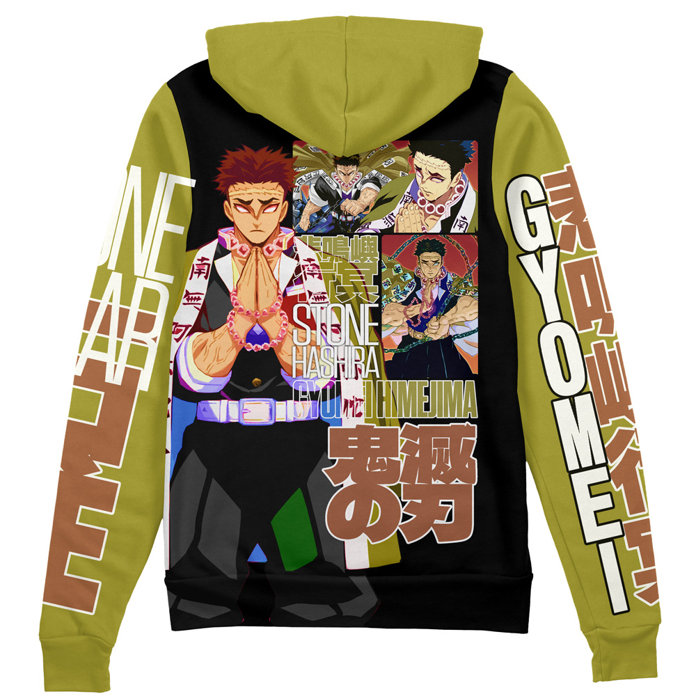 Gyomei Himejima V2 Demon Slayer Streetwear Zip Hoodie Jacket