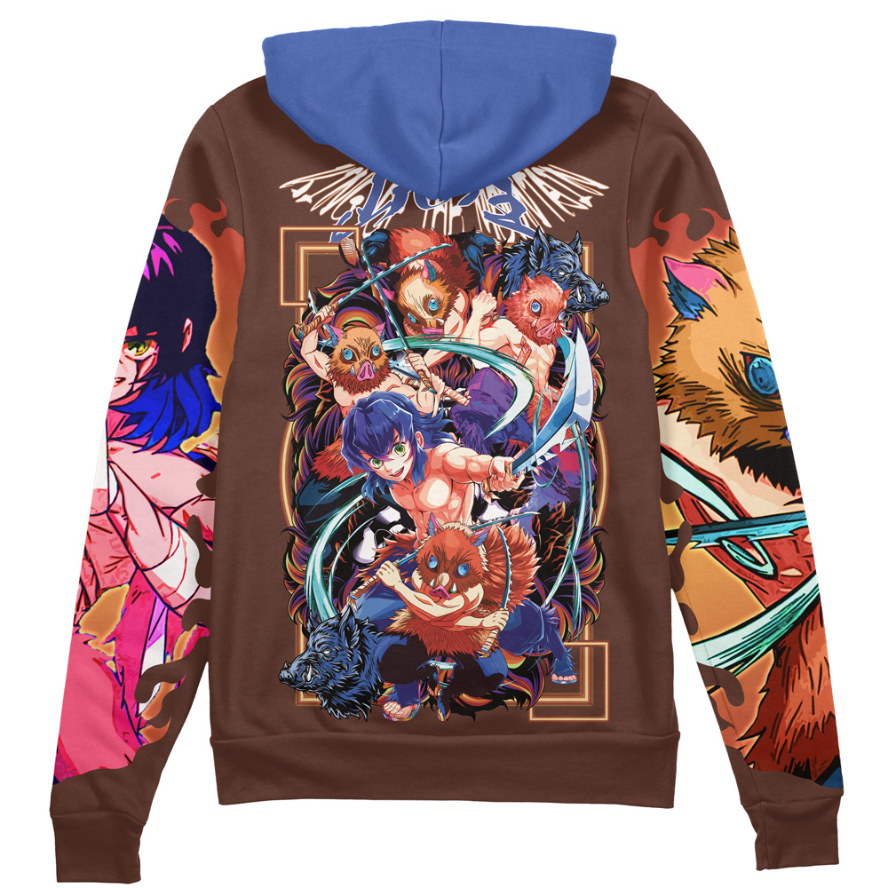 Hashibira Inosuke V2 Demon Slayer Streetwear Zip Hoodie Jacket