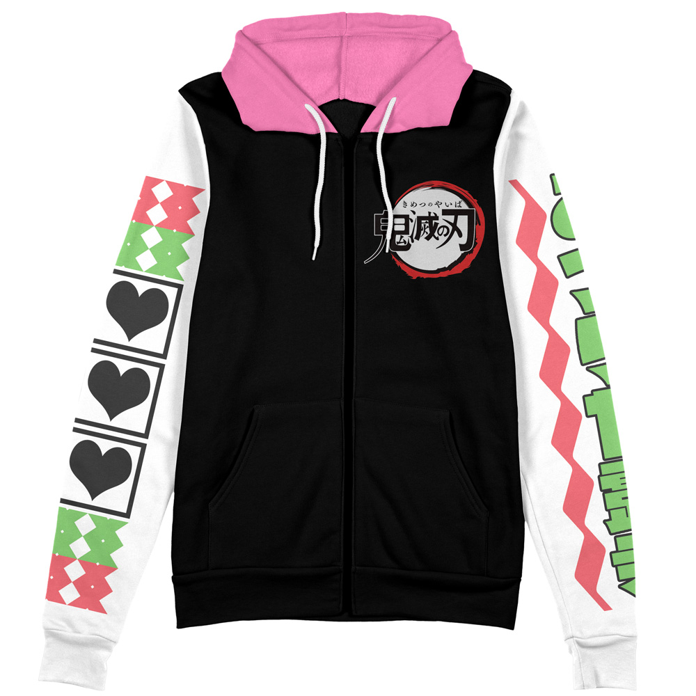 Mitsuri Kanroji Demon Slayer Streetwear Zip Hoodie Jacket - Image 2