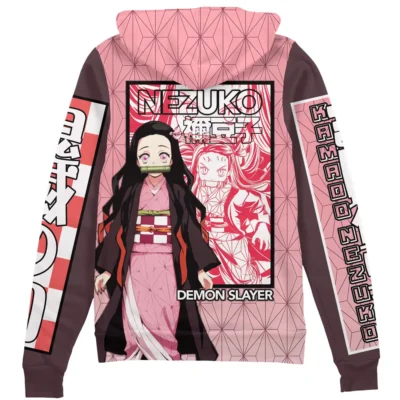 nezuko Zip Hoodie Back Mockup 1 - Demon Slayer UK Shop