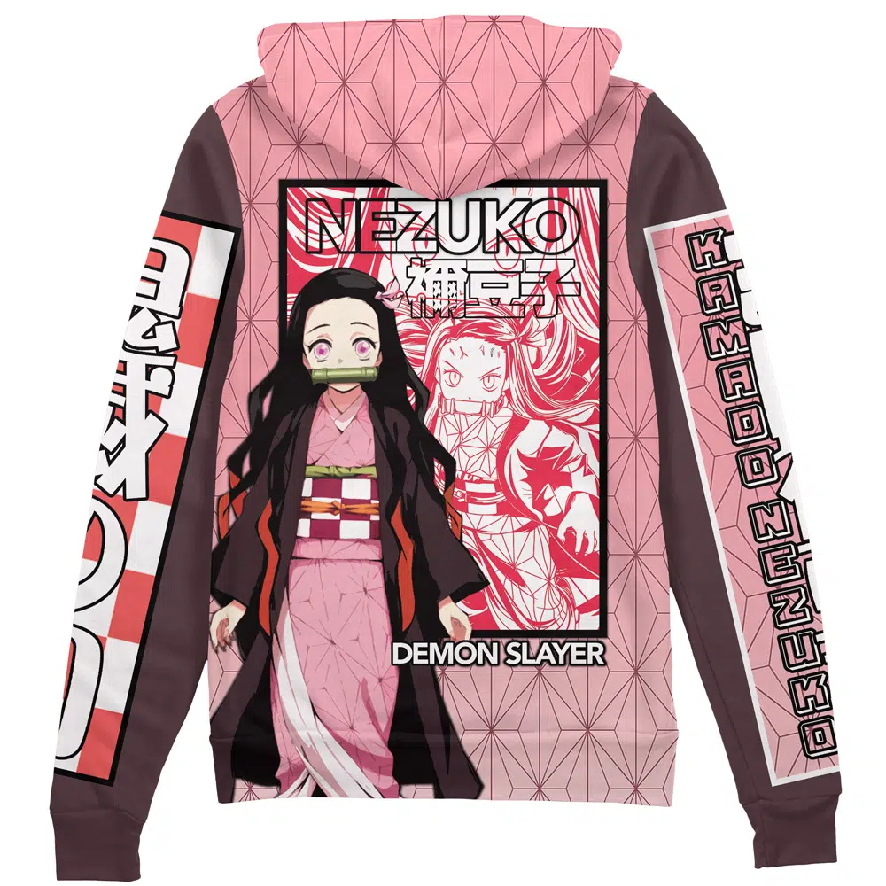 Kamado Nezuko Haori Demon Slayer Streetwear Zip Hoodie Jacket