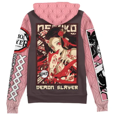 nezuko Zip Hoodie Back Mockup 2 - Demon Slayer UK Shop