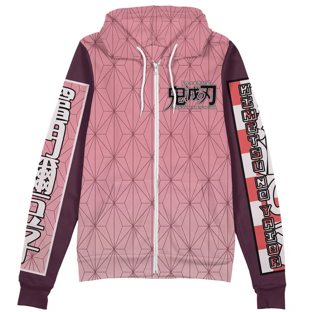 Kamado Nezuko Haori Demon Slayer Streetwear Zip Hoodie Jacket - Image 2