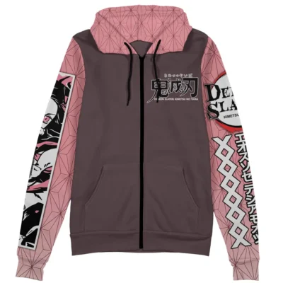 nezuko Zip Hoodie Front Mockup - Demon Slayer UK Shop