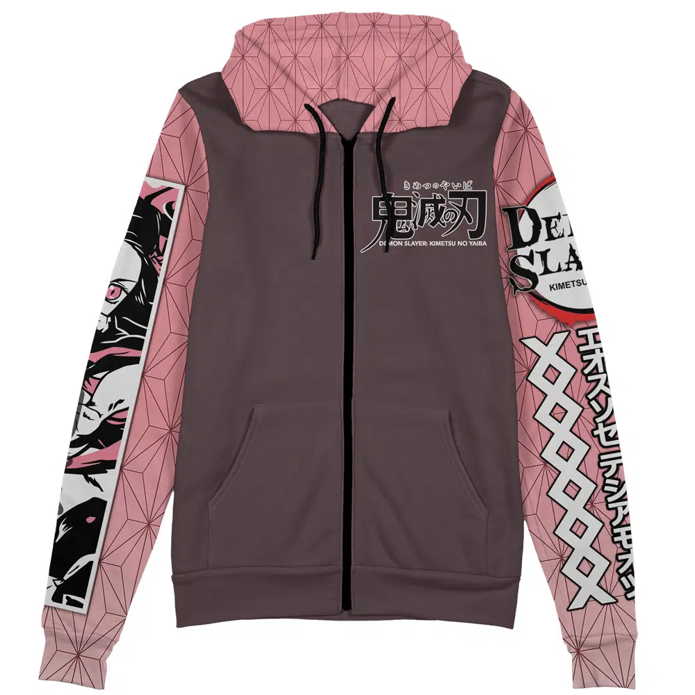 Kamado Nezuko Demon Slayer Streetwear Zip Hoodie Jacket - Image 2