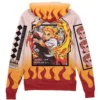 rengoku haori Zip Hoodie Back Mockup - Demon Slayer UK Shop