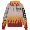 rengoku haori Zip Hoodie Front Mockup - Demon Slayer UK Shop