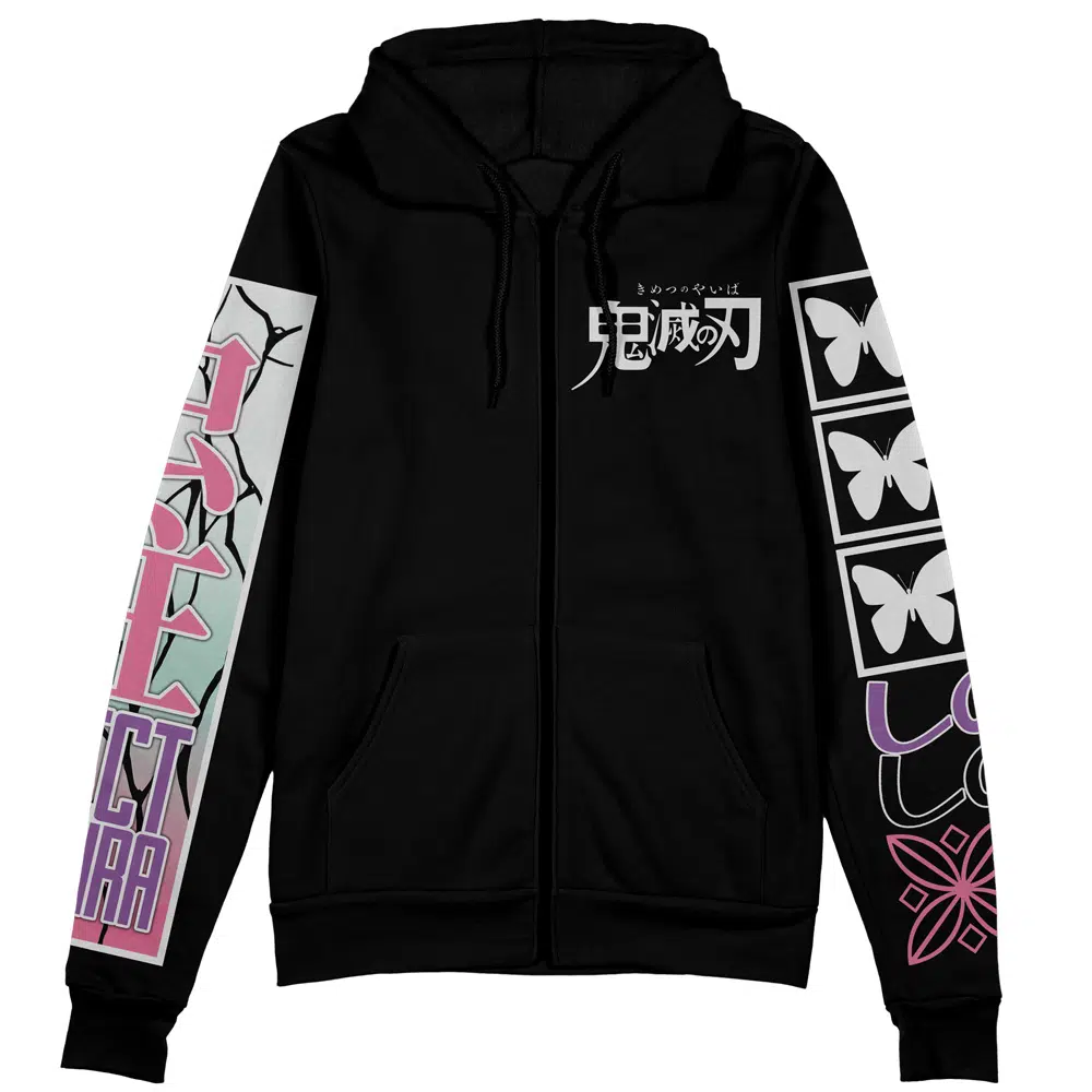 Shinobu Kocho V2 Demon Slayer Streetwear Zip Hoodie Jacket - Image 2