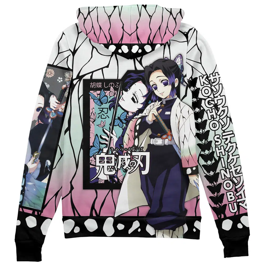 Kocho Shinobu Haori Demon Slayer Streetwear Zip Hoodie Jacket