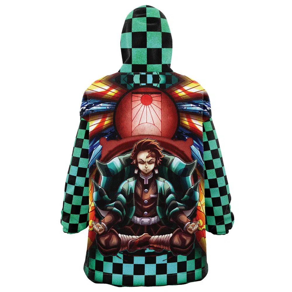 Trippy Kamado Tanjiro Demon Slayer Snug Oversized Blanket Hoodie