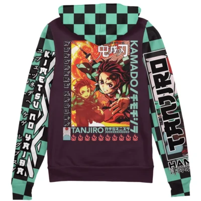 tanjiro Zip Hoodie Back Mockup - Demon Slayer UK Shop