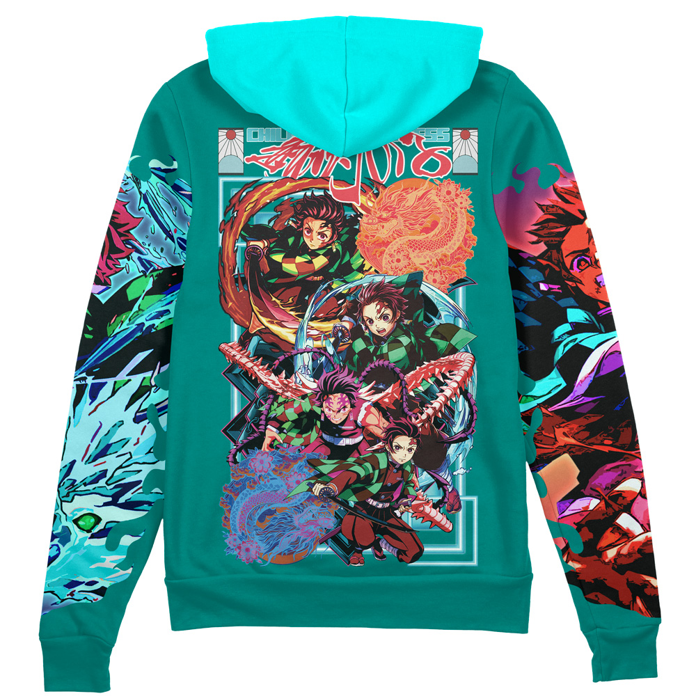 Kamado Tanjiro V2 Demon Slayer Streetwear Zip Hoodie Jacket