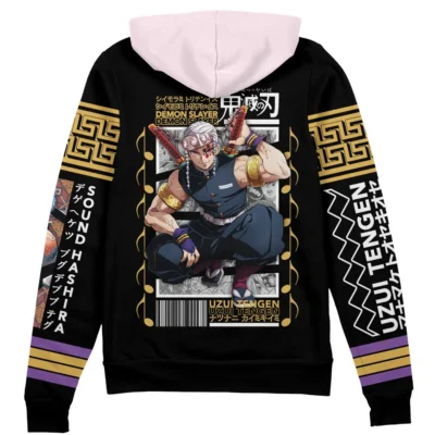 uzui Zip Hoodie Back Mockup - Demon Slayer UK Shop