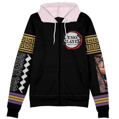 uzui Zip Hoodie Front Mockup - Demon Slayer UK Shop