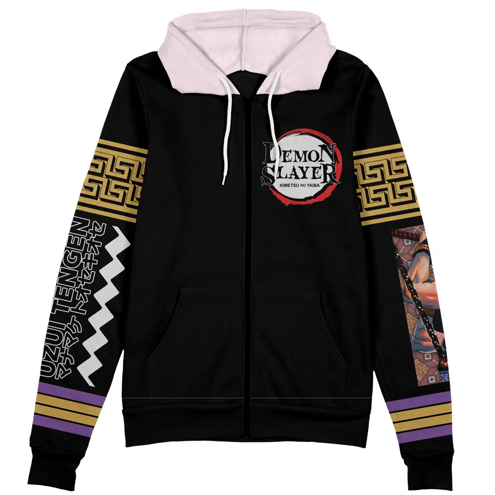 Uzui Tengen Demon Slayer Streetwear Zip Hoodie Jacket - Image 2