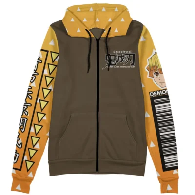 zenitsu Zip Hoodie Front Mockup - Demon Slayer UK Shop